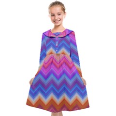 Pattern Chevron Zigzag Background Kids  Midi Sailor Dress by Grandong