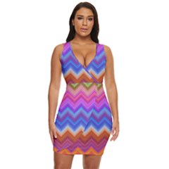 Pattern Chevron Zigzag Background Draped Bodycon Dress by Grandong