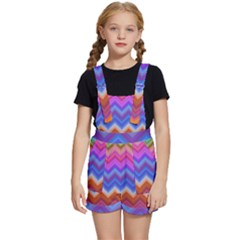 Pattern Chevron Zigzag Background Kids  Short Overalls by Grandong