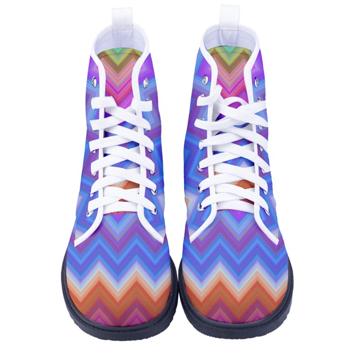 Pattern Chevron Zigzag Background Women s High-Top Canvas Sneakers