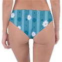 Gardenia Flowers White Blue Reversible Classic Bikini Bottoms View2