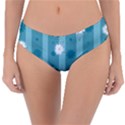 Gardenia Flowers White Blue Reversible Classic Bikini Bottoms View3