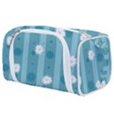 Gardenia Flowers White Blue Toiletries Pouch View1