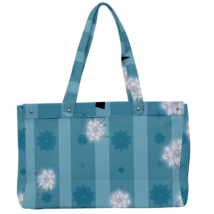 Gardenia Flowers White Blue Canvas Work Bag