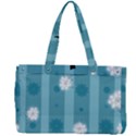 Gardenia Flowers White Blue Canvas Work Bag View2