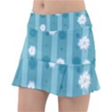 Gardenia Flowers White Blue Classic Tennis Skirt View1