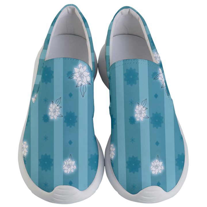 Gardenia Flowers White Blue Women s Lightweight Slip Ons