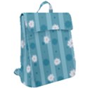 Gardenia Flowers White Blue Flap Top Backpack View2