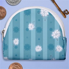 Gardenia Flowers White Blue Horseshoe Style Canvas Pouch by Grandong