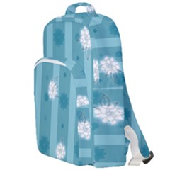 Gardenia Flowers White Blue Double Compartment Backpack by Grandong