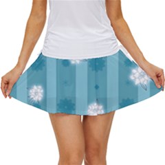 Gardenia Flowers White Blue Women s Skort by Grandong