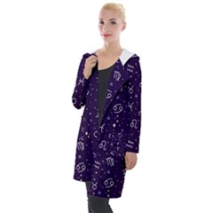 Vector Seamless Dark Zodiac Sign Star Symbol Pattern Hooded Pocket Cardigan by Grandong