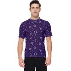 Vector Seamless Dark Zodiac Sign Star Symbol Pattern Men s Short Sleeve Rash Guard by Grandong