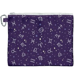 Vector Seamless Dark Zodiac Sign Star Symbol Pattern Canvas Cosmetic Bag (xxxl) by Grandong