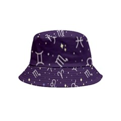 Vector Seamless Dark Zodiac Sign Star Symbol Pattern Bucket Hat (kids) by Grandong