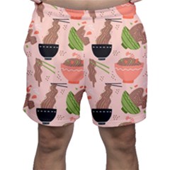 Japanese Street Food Soba Noodle In Bowl Pattern Men s Shorts