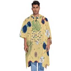 Seamless Pattern Of Sunglasses Tropical Leaves And Flower Men s Hooded Rain Ponchos by Grandong