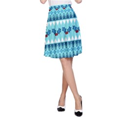 Blue Christmas Vintage Ethnic Seamless Pattern A-line Skirt by Grandong