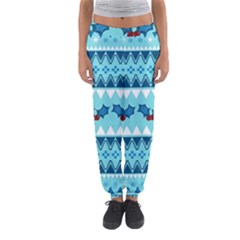 Blue Christmas Vintage Ethnic Seamless Pattern Women s Jogger Sweatpants by Grandong