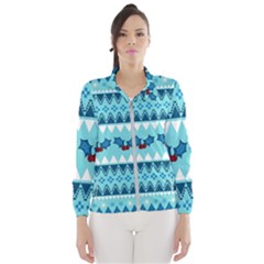 Blue Christmas Vintage Ethnic Seamless Pattern Women s Windbreaker by Grandong