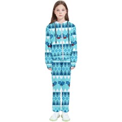 Blue Christmas Vintage Ethnic Seamless Pattern Kids  Tracksuit by Grandong