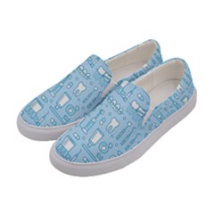 Dentist Blue Seamless Pattern Women s Canvas Slip Ons by Grandong