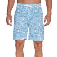 Dentist Blue Seamless Pattern Men s Beach Shorts by Grandong