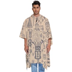 Aztec Tribal African Egyptian Style Seamless Pattern Vector Antique Ethnic Men s Hooded Rain Ponchos by Grandong