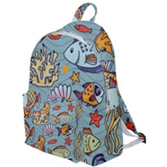 Cartoon Underwater Seamless Pattern With Crab Fish Seahorse Coral Marine Elements The Plain Backpack by Grandong