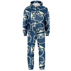 Cute Seamless Owl Background Pattern Hooded Jumpsuit (men) by Grandong