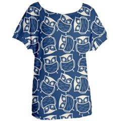 Cute Seamless Owl Background Pattern Women s Oversized Tee by Grandong