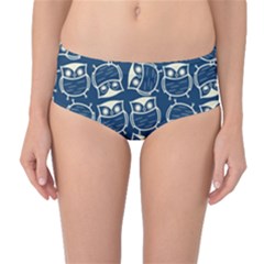 Cute Seamless Owl Background Pattern Mid-waist Bikini Bottoms by Grandong