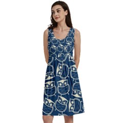 Cute Seamless Owl Background Pattern Classic Skater Dress