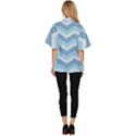 Seamless Pattern Of Cute Summer Blue Line Zigzag Women s Batwing Button Up Shirt View4