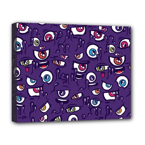 Eye Artwork Decor Eyes Pattern Purple Form Backgrounds Illustration Deluxe Canvas 20  X 16  (stretched) by Grandong