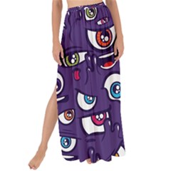 Eye Artwork Decor Eyes Pattern Purple Form Backgrounds Illustration Maxi Chiffon Tie-up Sarong by Grandong