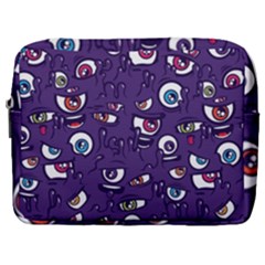 Eye Artwork Decor Eyes Pattern Purple Form Backgrounds Illustration Make Up Pouch (large) by Grandong