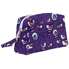 Eye Artwork Decor Eyes Pattern Purple Form Backgrounds Illustration Wristlet Pouch Bag (large) by Grandong