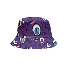 Eye Artwork Decor Eyes Pattern Purple Form Backgrounds Illustration Bucket Hat (kids) by Grandong