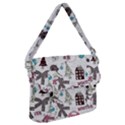 Christmas Themed Collage Winter House New Year Buckle Messenger Bag View1