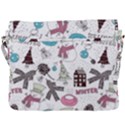 Christmas Themed Collage Winter House New Year Buckle Messenger Bag View3