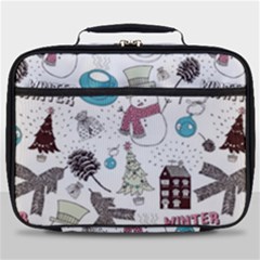 Christmas Themed Collage Winter House New Year Full Print Lunch Bag by Grandong