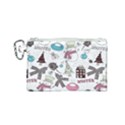 Christmas Themed Collage Winter House New Year Canvas Cosmetic Bag (Small) View1