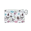 Christmas Themed Collage Winter House New Year Canvas Cosmetic Bag (Small) View2