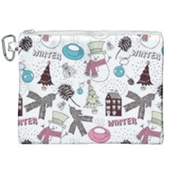 Christmas Themed Collage Winter House New Year Canvas Cosmetic Bag (xxl) by Grandong