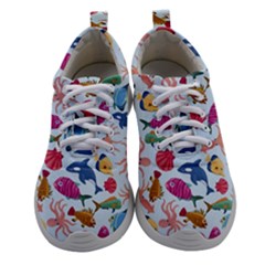 Sea Creature Themed Artwork Underwater Background Pictures Women Athletic Shoes by Grandong