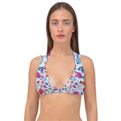 Sea Creature Themed Artwork Underwater Background Pictures Double Strap Halter Bikini Top by Grandong