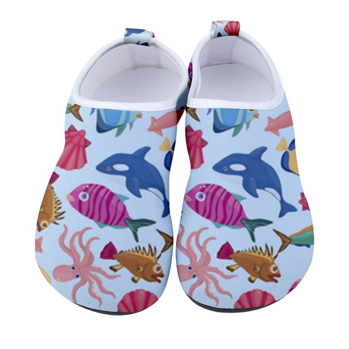 Sea Creature Themed Artwork Underwater Background Pictures Men s Sock-Style Water Shoes