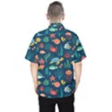 Variety Of Fish Illustration Turtle Jellyfish Art Texture Men s Hawaii Shirt View2