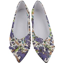 Purple Orange Green Blue Cartoon Women s Bow Heels by Grandong